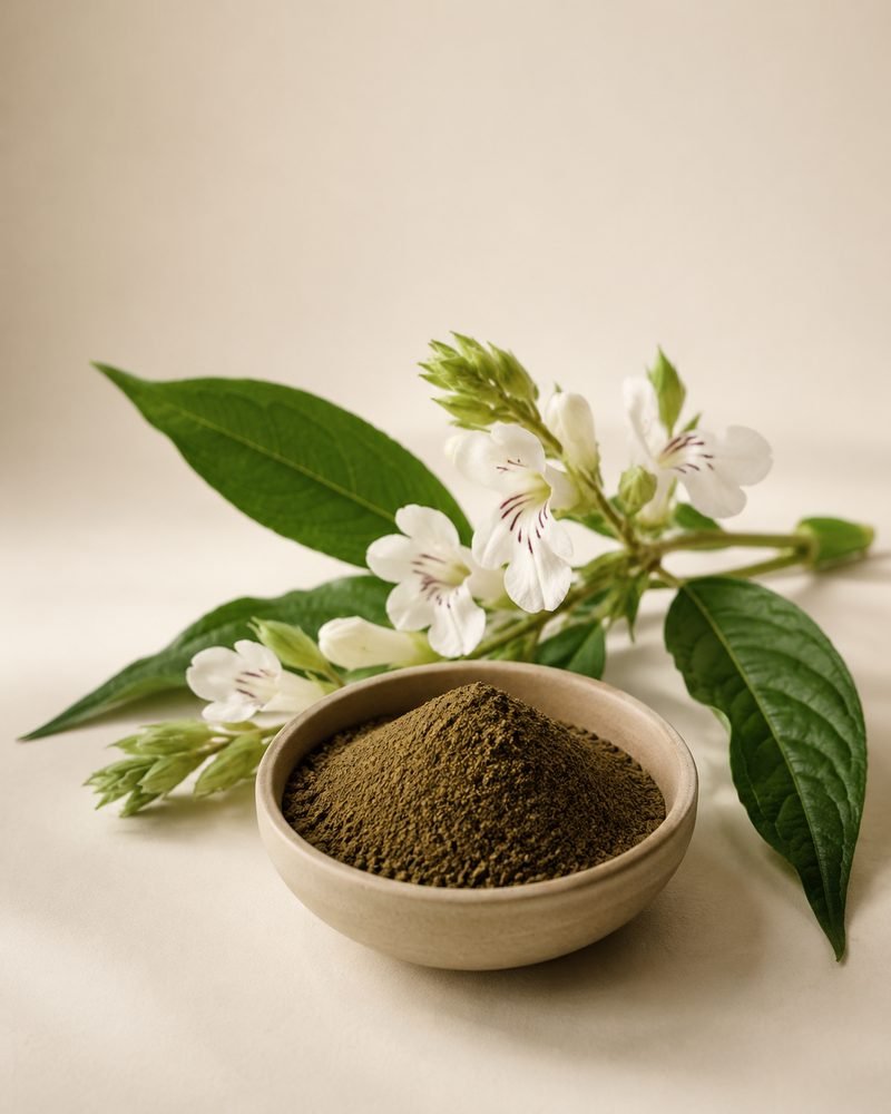 Vasaka Extract: extract powder with the raw Adhatoda vasica botanical